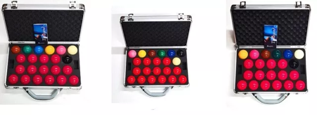 Various Full Size Snooker Balls With Aluminium Carrying Case