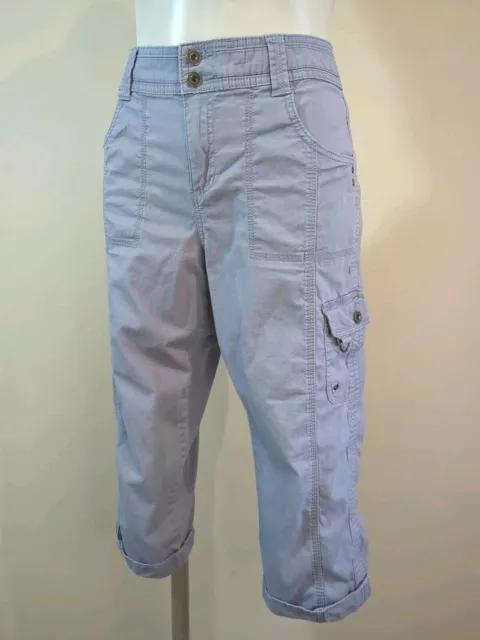 Style & Co. Capri Cargo Pants Women's Size 10 Blue Mid/High Rise, 19" Inseam EUC
