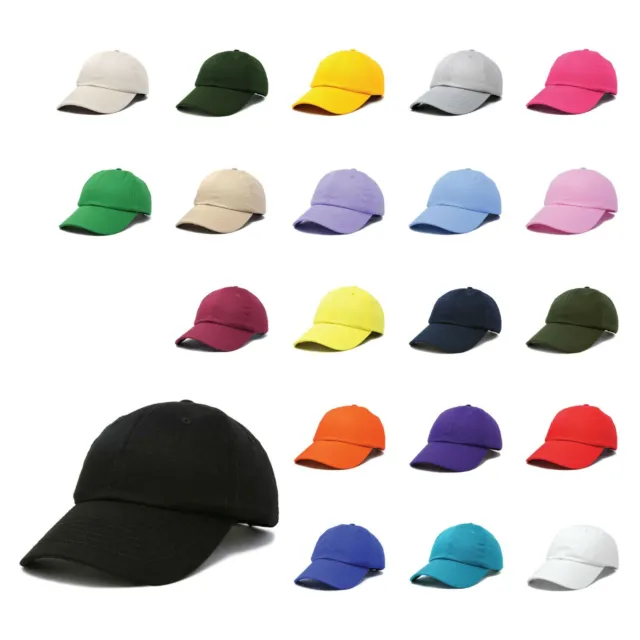 DALIX Baseball Cap Dad Hat Plain Men Women Cotton Adjustable Blank Unstructured