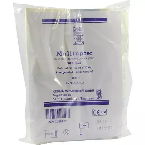 MULLTUPFER 20x20 cm pflaumengroß steril 100 St