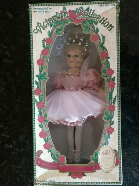 1996 Victorian Collection 16" Porcelain Ballerina Doll Melissa Jane W / COA NRFB