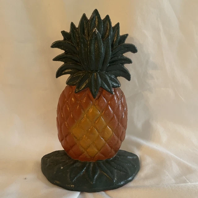 Pineapple Doorstop Hospitality Cast Iron Drayton Hall Upper Deck Vintage Decor