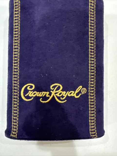 Crown Royal Flask 8 Oz Stainless Steel w/ Purple Suede / Gold Cover, NEVER USED 2