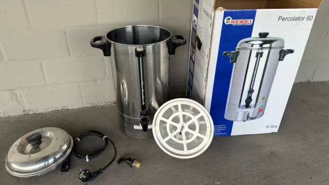 Kaffeefiltermaschine Perkolator 6 L Edelstahl Hendi, ungebraucht