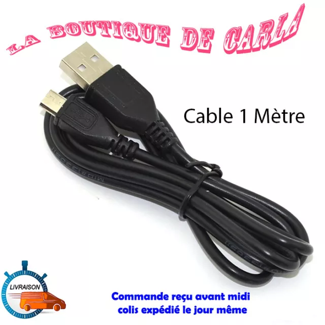 Cable De 1M Charge Micro Usb Noir Pour Manette Playstation Sony Ps4 Xbox One