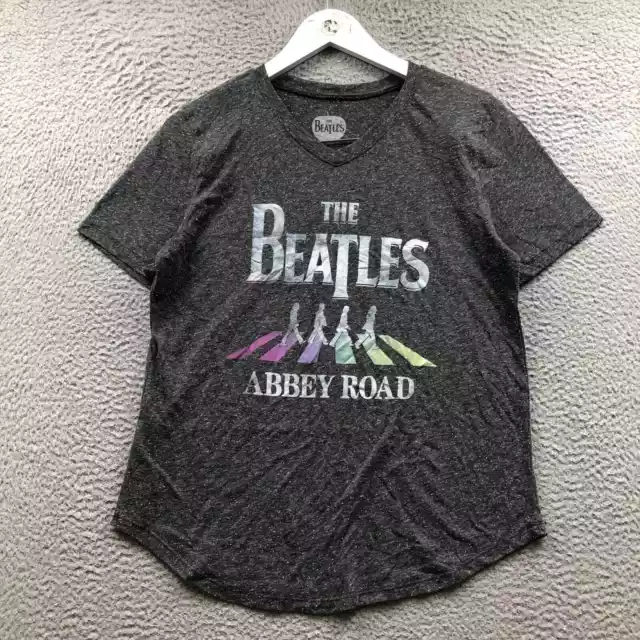 The Beatles Abbey Road T-Shirt Women Large L Short Sleeve Graphic Heathered Gray