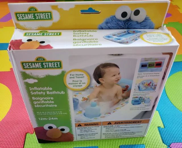 Sesame Street Inflatable Safety Bathtub For 12 to 24 Month Old 2