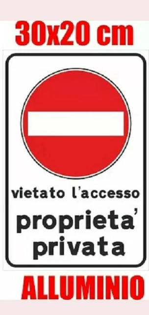 Cartelli Proprietà Privata In Alluminio Riflettente - 2 Pezzi 20x30cm Con Fori Per Esterno/Interno - Foto 3