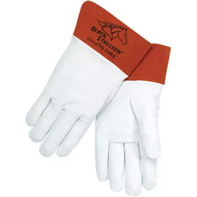 Black Stallion 34KE Short Cuff Grain Kidskin TIG Welding Gloves Small