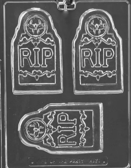 H171 R.I.P. Tombstone Bar Halloween Chocolate Candy Soap Molds w/Instructions