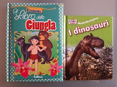 Lotto 2 libricini libretti Libro della Giungla I Dinosauri bimbo bambini