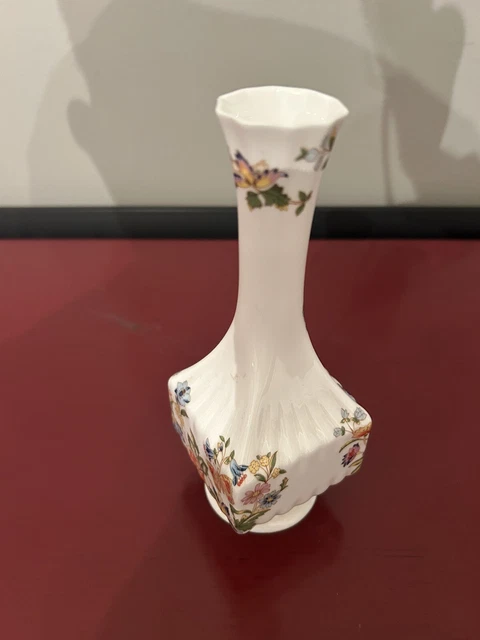 Aynsley "Cottage Garden" 7.5" Tall Fine Bone China Bud Vase Butterflys Flowers