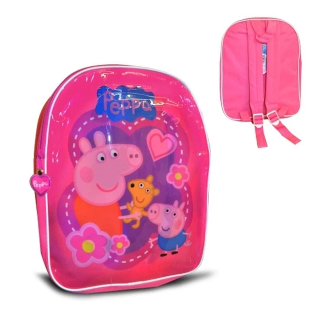 PEPPA PIG BACKPACK Kids School Nursery Travel Holiday Bag PVC Pink
