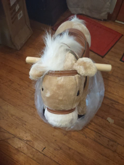 Plush Walking Horse with Wheels and Foot Rest