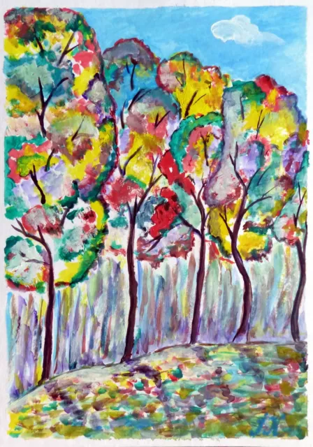 Bild acryl original, Größe 21 x 30 cm, Herbst, handsigniert, Unikat