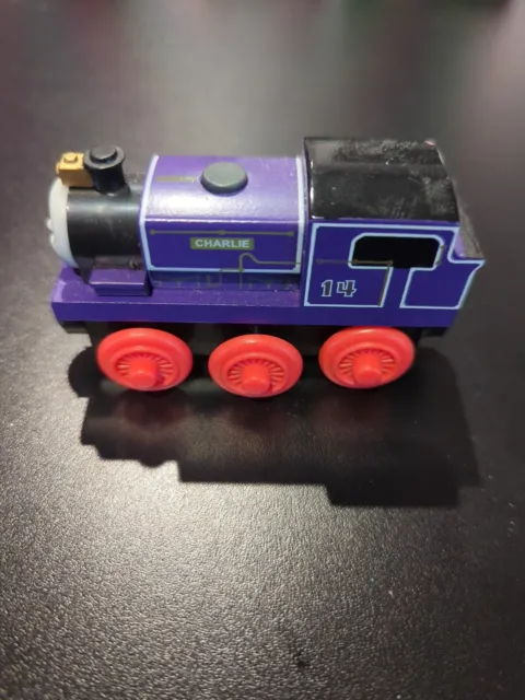 THOMAS AND FRIENDS Wooden Railway Charlie Purple Engine Train used $7. ...