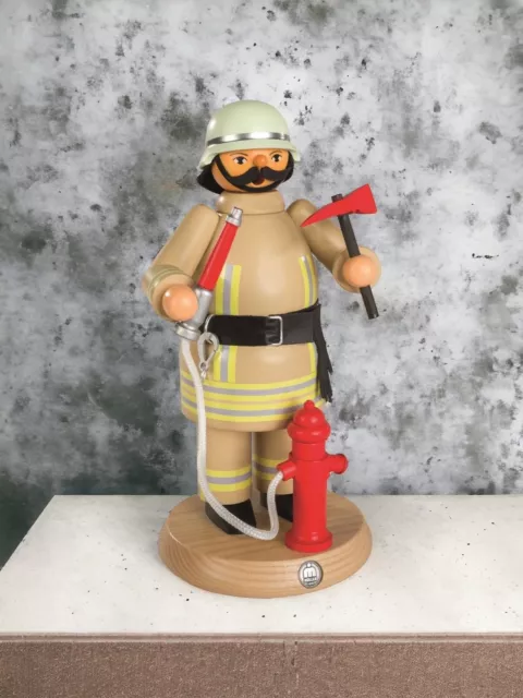 Räuchermann Feuerwehrmann, 24 cm hoch, original Erzgebirge Seiffen Handarbeit 3