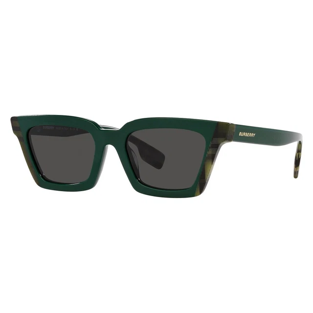 New Authentic BURBERRY BE4392U 405687 Green/Check Green/Dark Gray 52-19-140