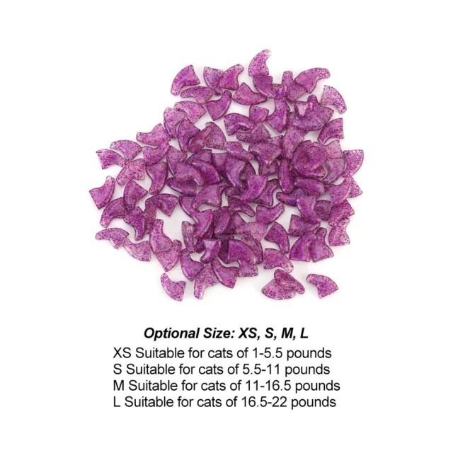 Cubierta de uñas de PVC suave púrpura S 100 piezas tapa garra envolvente Groomi Sds