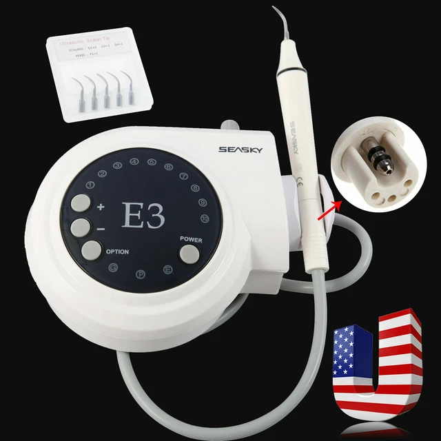Portable Dental Ultrasonic Scaler Unit fit EMS Tips & Handpiece Teeth Cleaner