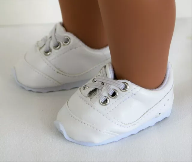 Sneakers White For American Girl or 18 in Dolls Accessories Clothes