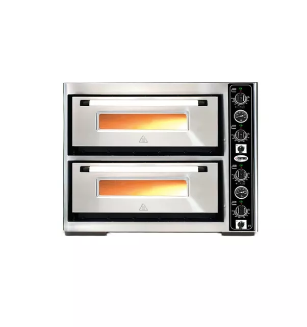 Pizzaofen 2 Kammer mit Temperaturanzeige für 8 x 34 cm Pizzen Pizzabackofen GMG