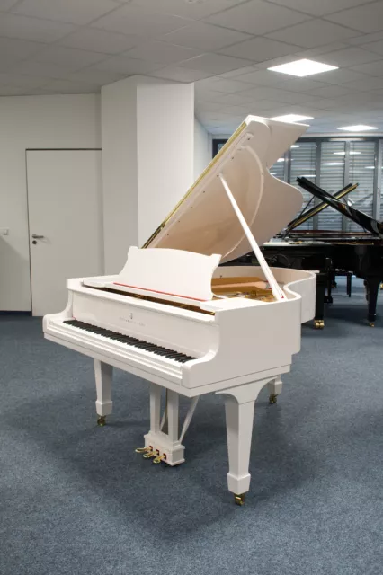 Steinway & Sons, Piano à Queue Modèle M170, Blanc Haute Brillance, D'Occasion