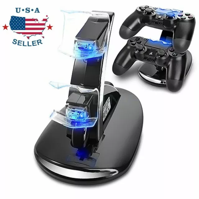 Dual Controller Charger Dock Station USB Charging Stand Fit For PlayStation PS4