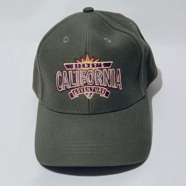 Disney's California Adventure Adult Hat Cap Olive Green Cloth Strap with Buckle