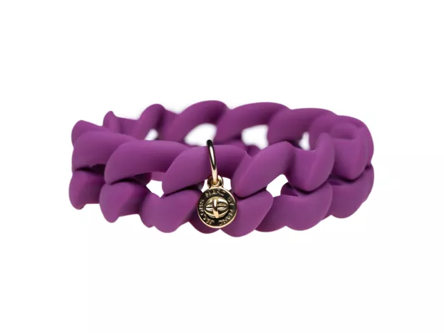 Marc By Marc Jacobs Plum Turnlock Rubber Stretch  Bracelet