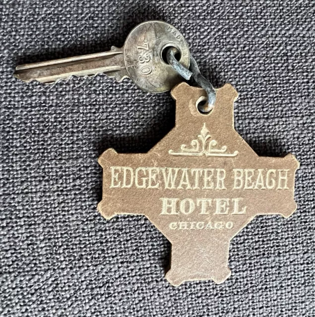 Vintage Edgewater Beach Hotel Chicago Illinois FOB Key & Room #730