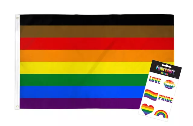 Pride Flag & Tattoos Parade LGBTQ+ Supporter Flags Gay Festival Rainbow