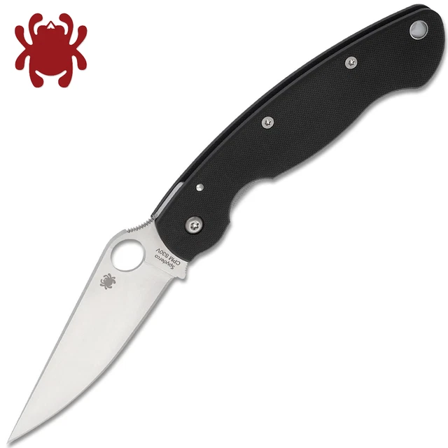 SPYDERCO MILITARY CPM-S30V Satin Plain Blade Black G10 Handles (CQI ...