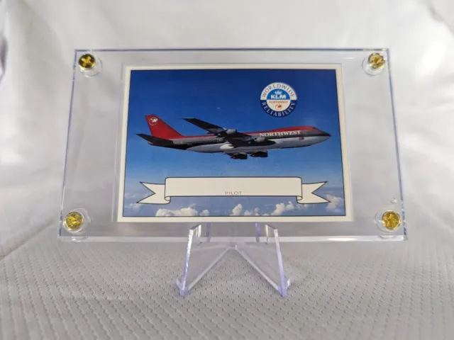 Northwest Airlines Boeing B-747/200 Airplane Pilot Collector Card Display Case