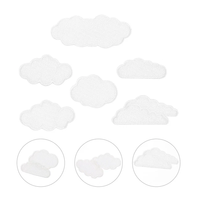 6 Pcs Sew Patches Repairing Clothing Child Appliques Clothes DIY Cloud Patches