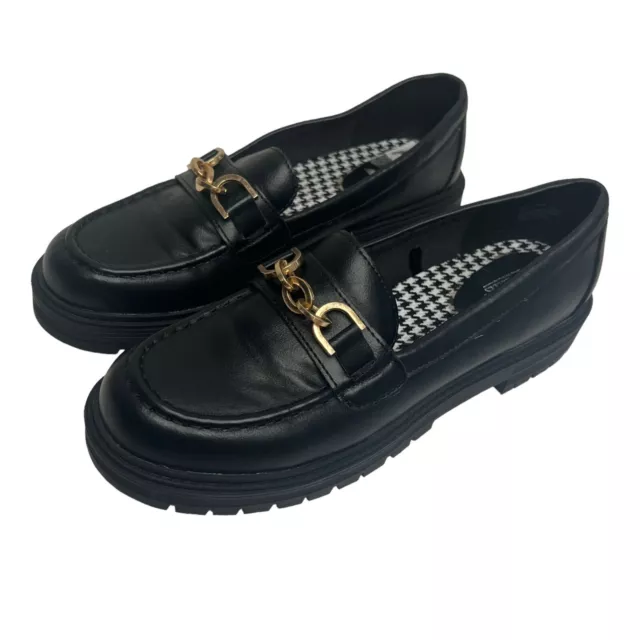 Seychelles Women's Betty Black Chain Detail Platform Loafers Size 8.5