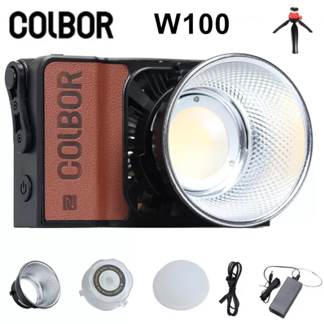 COLBOR W100 100W Pocket Led Video Light Bowens Mount Photography 2600K-6500K