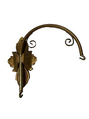 Vintage Brass Double Wall Holder Hook Victorian