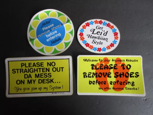 LOT OF 4 VINTAGE 1970's FRANK TUREK HAWAIIAN DECALS BUMPER STICKERS HAWAII