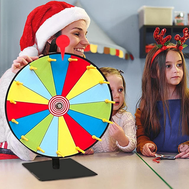 Prize Wheel Spinner Fortune Game For Shows W/ Erase Markers Eraser Easy Assembly