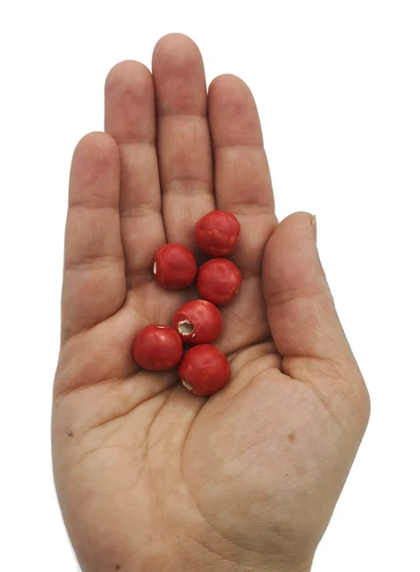 6 Pcs Clay Beads For Jewelry Making Handmade Red Ceramic Macrame Beads 10mm 3