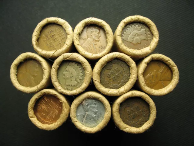 ~ 10 Lincoln Wheat Cent Penny Rolls "500 Coins" From Old Oregon Estate Horde!! ~