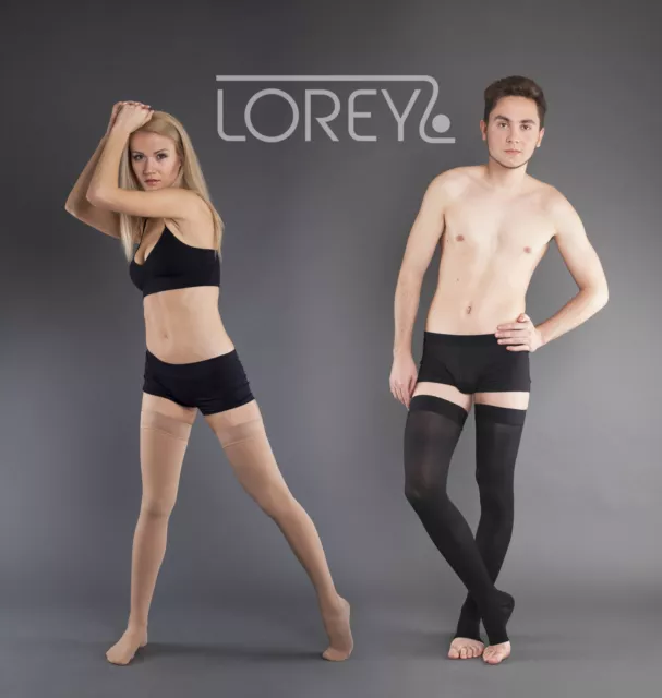 LOREY - Chaussettes de Compression, Cuisse Bas Ag, Maintien, Classe 1, 2, 3