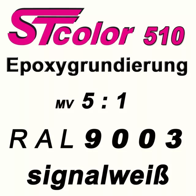 3 kg STC 2K EP Grundierung Epoxy 5:1 RAL 9003 signalweiß Set inkl. Härter