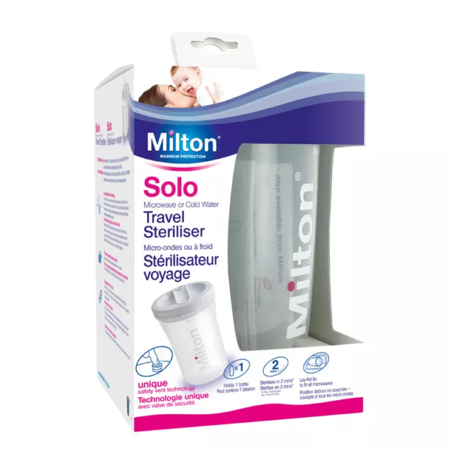 Milton Solo Cold Water Microwave Steriliser Baby Feeding Bottle Sanitiser / Tabs