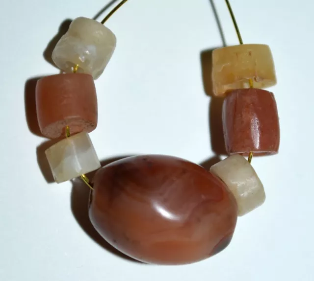 Ancient Agate Stone Excavated Djenne Dig Beads Mali African Trade 1000 Years Old