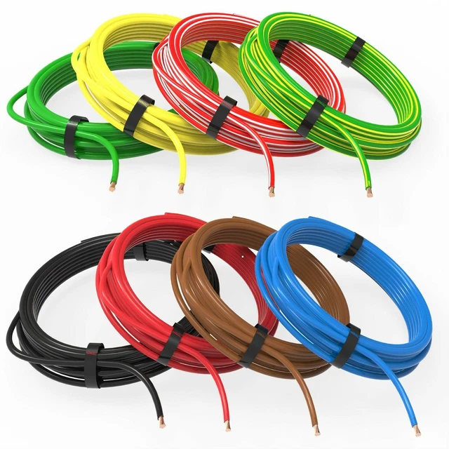 Faisceau Remorque 7 Broches Auprotec Câble De Véhicule 10 M - 2 X 1,0 Mm² 1 X 2,5 Mm² - Rond 2 Fils Noir/Rouge - Électrique FLRYY Pour Remorque De Voiture Cable Enceinte Hifi