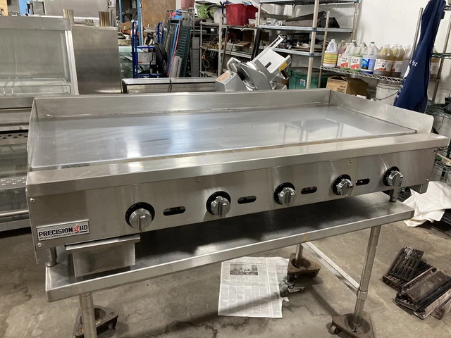 NEW 60" PRECISION Heavy Duty Gas Thermostat Griddle, Flat Top, Chrome Finish