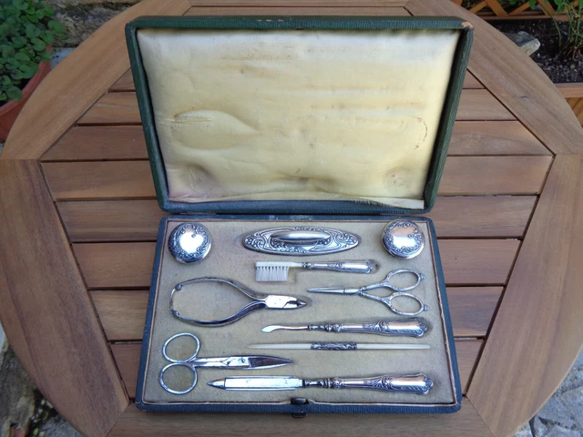 Necessaire De Manucure - Argent Hure De Sanglier - Dans Son Ecrin D'origine