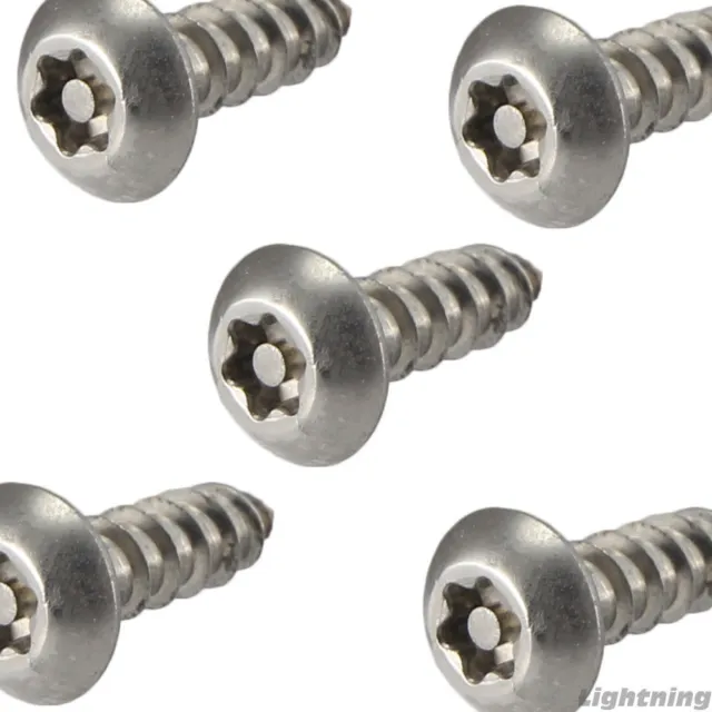#6 x 3/4" Security Screws Torx Button Head Sheet Metal Stainless Steel Qty 50